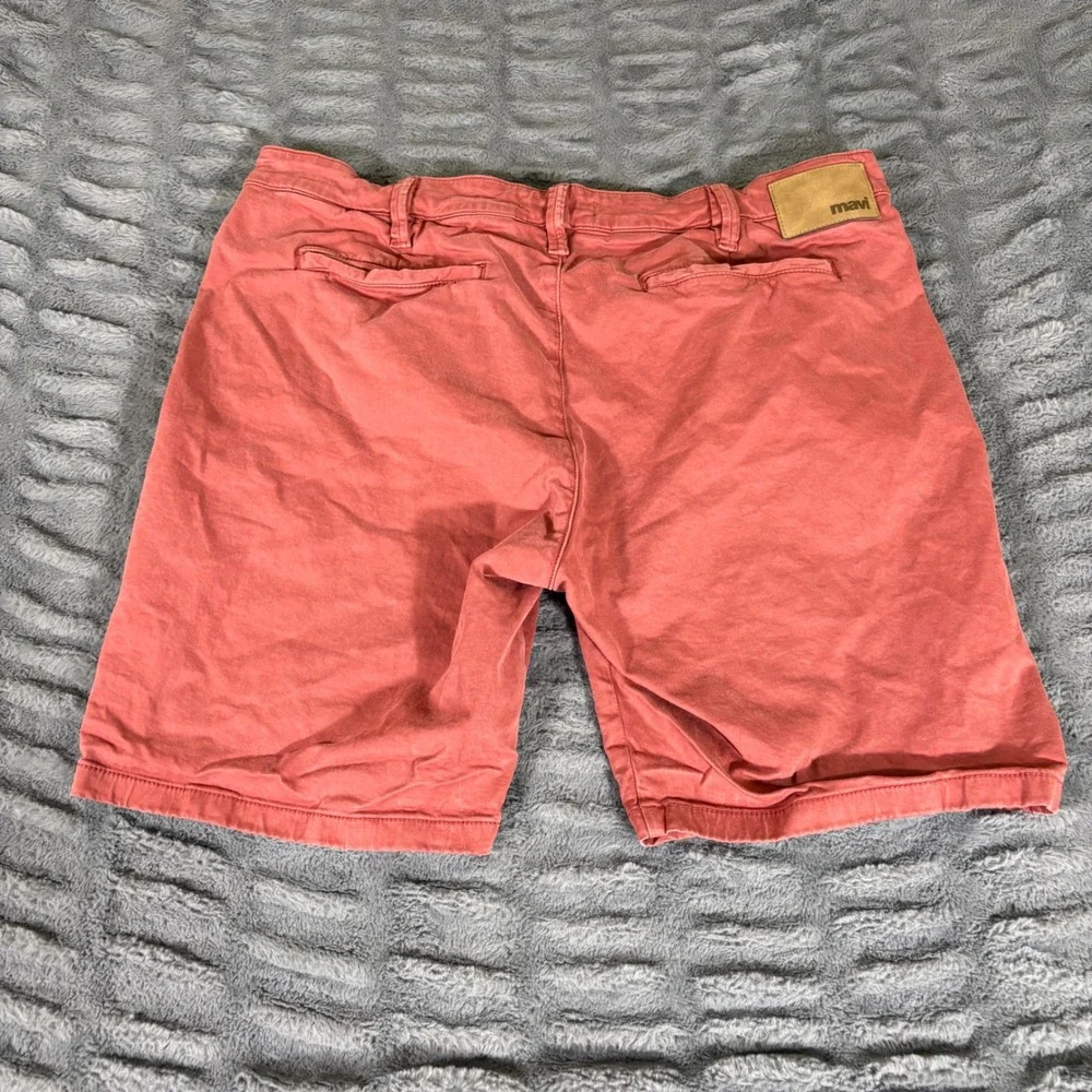 Mavi Simon Mens Chino Shorts Size 40 Salmon Pink Coral Cotton Stretch AR473